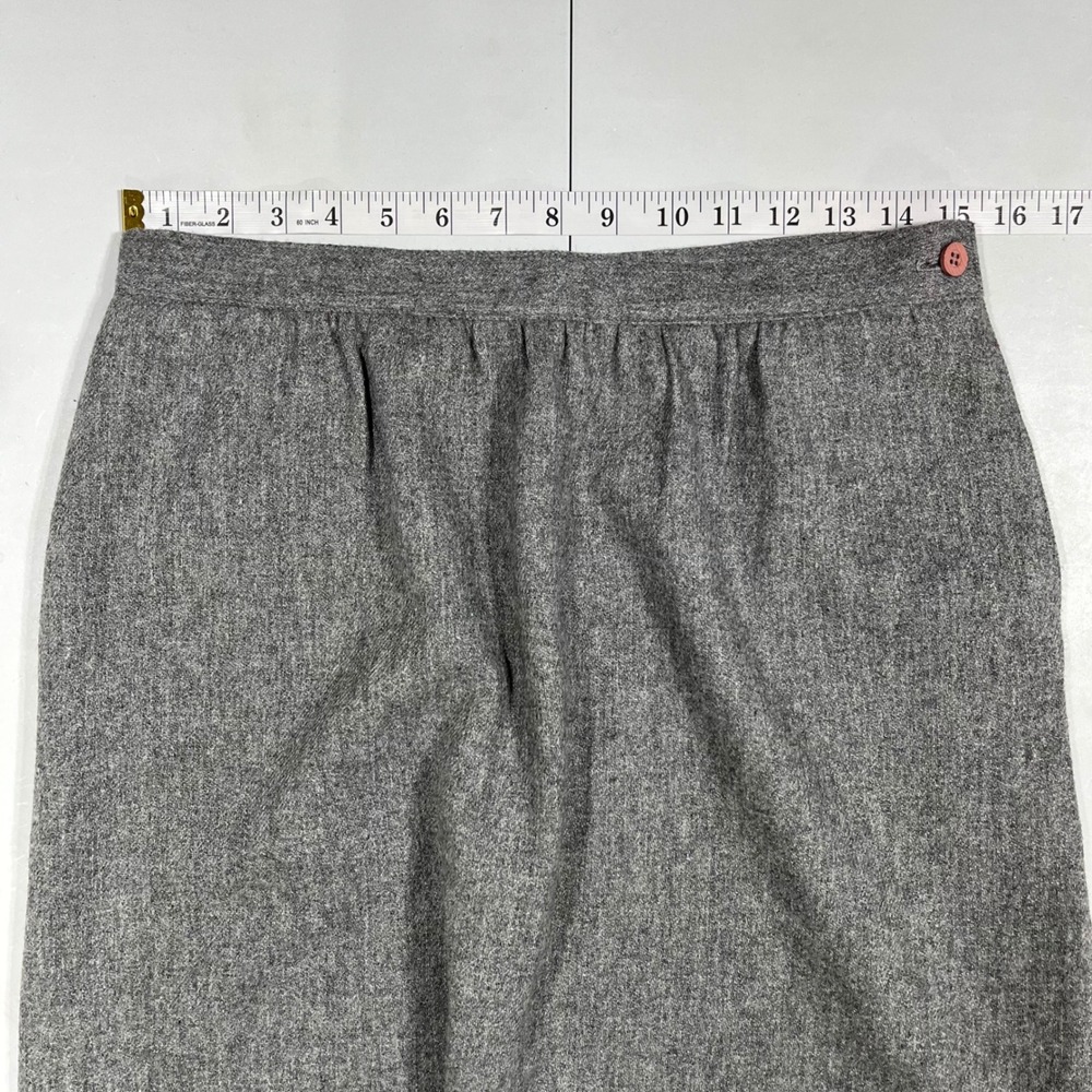 Radcliffe VTG Heritage Old Money Gray Wool Blend Midi Skirt Lined Size 14 Preppy - Picture 5 of 8